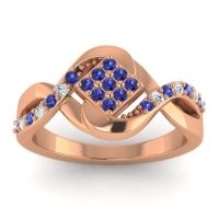Blue Sapphire Fashion Ring In 14K Rose Gold With Lab Diamond – Pratika Simple Ring