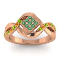 Emerald Fashion Ring In 14K Rose Gold With Peridot And Citrine – Pratika Simple Ring