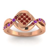 Garnet Fashion Ring In 14K Rose Gold With Ruby And Amethyst – Pratika Simple Ring