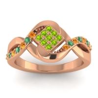Peridot Fashion Ring In 14K Rose Gold With Citrine And Emerald – Pratika Simple Ring