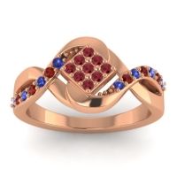 Ruby Fashion Ring In 14K Rose Gold With Blue Sapphire And Garnet – Pratika Simple Ring