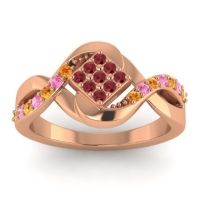 Ruby Fashion Ring In 14K Rose Gold With Citrine And Pink Tourmaline – Pratika Simple Ring