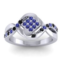 Blue Sapphire Fashion Ring In 14k White Gold With Black Onyx – Pratika Simple Ring