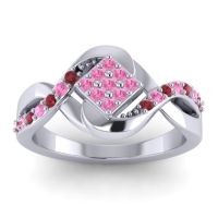 Pink Tourmaline Fashion Ring In 14k White Gold With Ruby – Pratika Simple Ring