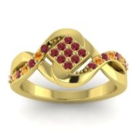Ruby Fashion Ring In 14k Yellow Gold With Citrine – Pratika Simple Ring