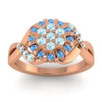 Aquamarine Fashion Ring In 14K Rose Gold With Swiss Blue Topaz – Varada Simple Ring