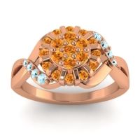 Citrine Fashion Ring In 14K Rose Gold With Aquamarine – Varada Simple Ring