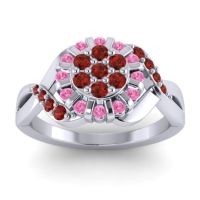 Garnet Fashion Ring In 14k White Gold With Pink Tourmaline – Varada Simple Ring