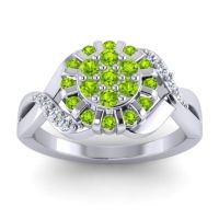 Peridot Fashion Ring In 14k White Gold With Lab Diamond – Varada Simple Ring