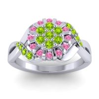 Peridot Fashion Ring In 14k White Gold With Pink Tourmaline – Varada Simple Ring