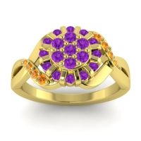Amethyst Fashion Ring In 14k Yellow Gold With Citrine – Varada Simple Ring
