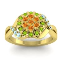 Citrine Fashion Ring In 14k Yellow Gold With Peridot And Aquamarine – Varada Simple Ring