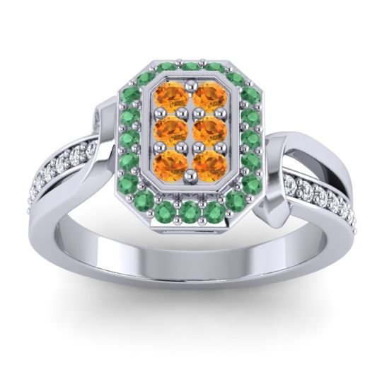 Simple Modern Pave Citra Ring