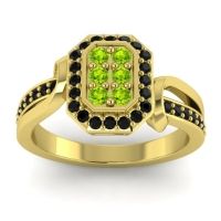 Peridot Fashion Ring In 14k Yellow Gold With Black Onyx – Citra Simple Ring