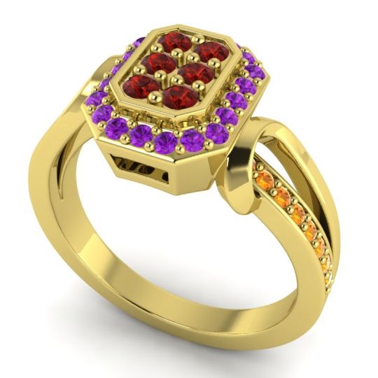 Simple Modern Pave Citra Ring