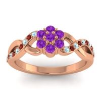 Amethyst Fashion Ring In 18K Rose Gold With Aquamarine And Garnet – Parisar Simple Ring