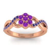 Amethyst Fashion Ring In 18K Rose Gold With Blue Sapphire – Parisar Simple Ring