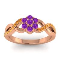 Amethyst Fashion Ring In 18K Rose Gold With Citrine – Parisar Simple Ring