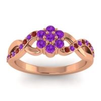 Amethyst Fashion Ring In 18K Rose Gold With Garnet – Parisar Simple Ring