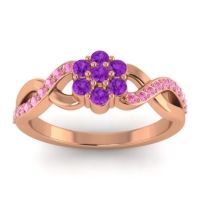 Amethyst Fashion Ring In 18K Rose Gold With Pink Tourmaline – Parisar Simple Ring