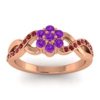 Amethyst Fashion Ring In 18K Rose Gold With Ruby And Garnet – Parisar Simple Ring