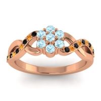 Aquamarine Fashion Ring In 18K Rose Gold With Black Onyx And Citrine – Parisar Simple Ring