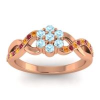 Aquamarine Fashion Ring In 18K Rose Gold With Citrine And Ruby – Parisar Simple Ring