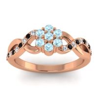 Aquamarine Fashion Ring In 18K Rose Gold With Lab Diamond And Black Onyx – Parisar Simple Ring