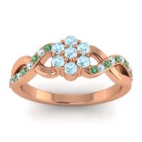 Aquamarine Fashion Ring In 14K Rose Gold With Emerald – Parisar Simple Ring