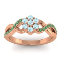 Aquamarine Fashion Ring In 14K Rose Gold With Emerald – Parisar Simple Ring