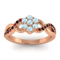 Aquamarine Fashion Ring In 18K Rose Gold With Garnet And Black Onyx – Parisar Simple Ring