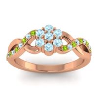 Aquamarine Fashion Ring In 18K Rose Gold With Peridot – Parisar Simple Ring