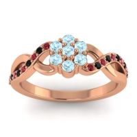 Aquamarine Fashion Ring In 18K Rose Gold With Ruby And Black Onyx – Parisar Simple Ring