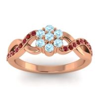 Aquamarine Fashion Ring In 18K Rose Gold With Ruby And Garnet – Parisar Simple Ring