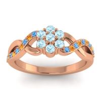 Aquamarine Fashion Ring In 18K Rose Gold With Swiss Blue Topaz And Citrine – Parisar Simple Ring