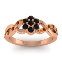 Black Onyx Fashion Ring In 18K Rose Gold With Citrine And Garnet – Parisar Simple Ring