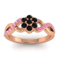 Black Onyx Fashion Ring In 18K Rose Gold With Pink Tourmaline – Parisar Simple Ring