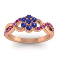 Blue Sapphire Fashion Ring In 14K Rose Gold With Amethyst And Ruby – Parisar Simple Ring