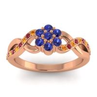 Blue Sapphire Fashion Ring In 14K Rose Gold With Citrine And Ruby – Parisar Simple Ring