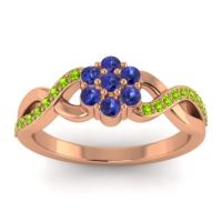 Blue Sapphire Fashion Ring In 14K Rose Gold With Peridot – Parisar Simple Ring