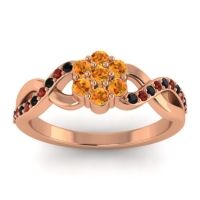 Citrine Fashion Ring In 18K Rose Gold With Black Onyx And Garnet – Parisar Simple Ring