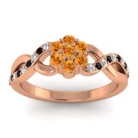 Citrine Fashion Ring In 18K Rose Gold With Diamond And Black Onyx – Parisar Simple Ring