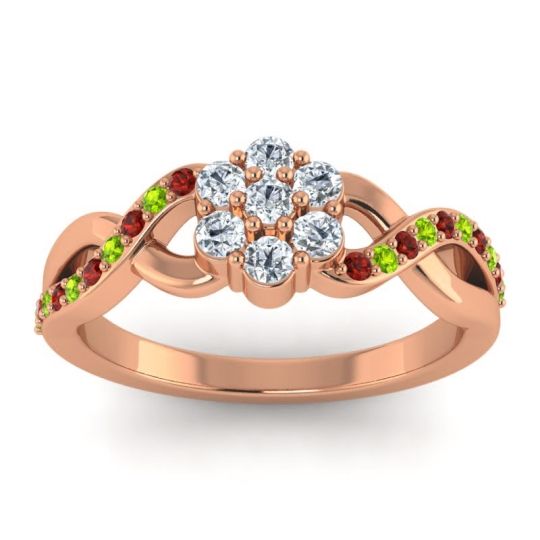 Simple Floral Pave Parisar Ring