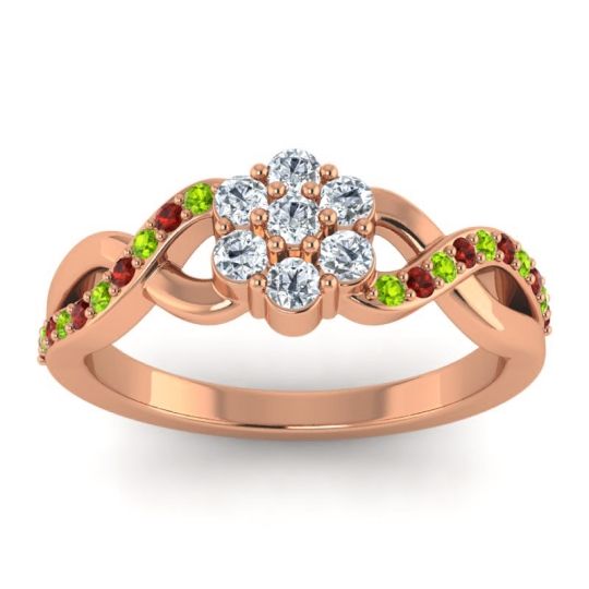 Simple Floral Pave Parisar Ring