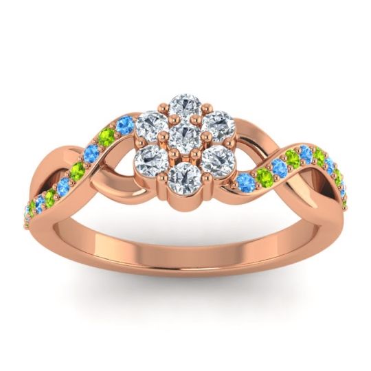 Simple Floral Pave Parisar Ring