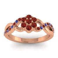 Garnet Fashion Ring In 18K Rose Gold With Blue Sapphire – Parisar Simple Ring