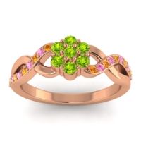 Peridot Fashion Ring In 18K Rose Gold With Citrine And Pink Tourmaline – Parisar Simple Ring