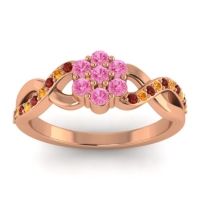 Pink Tourmaline Fashion Ring In 18K Rose Gold With Garnet And Citrine – Parisar Simple Ring