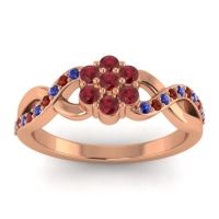 Ruby Fashion Ring In 14K Rose Gold With Blue Sapphire And Garnet – Parisar Simple Ring