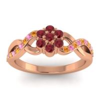 Ruby Fashion Ring In 14K Rose Gold With Citrine And Pink Tourmaline – Parisar Simple Ring